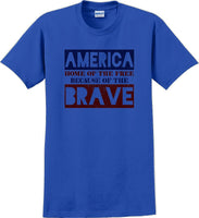 
              HOME OF THE FREE, BECAUSE OF BRAVE Veterans day Soldier USA Support T-Shirt
            