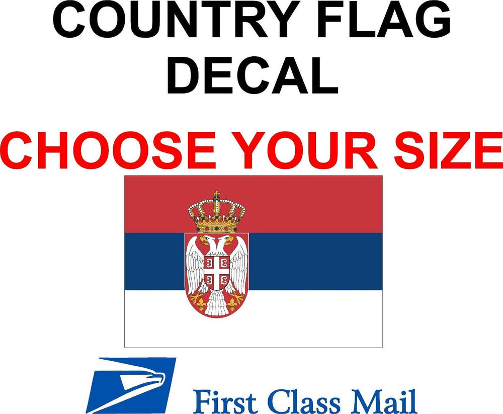 SERBIAN COUNTRY FLAG, STICKER, DECAL, 5YR VINYL, STATE FLAG