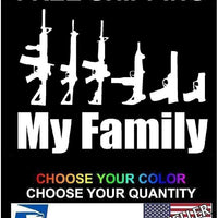 My Gun Family Bumper Sticker Window Funny Laptop Car Truck Decal Vinyl