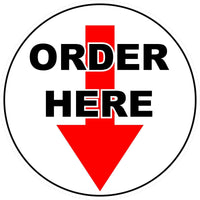 
              Place Order Here Sticker Vinyl Business Sticker Decal right left down order here
            