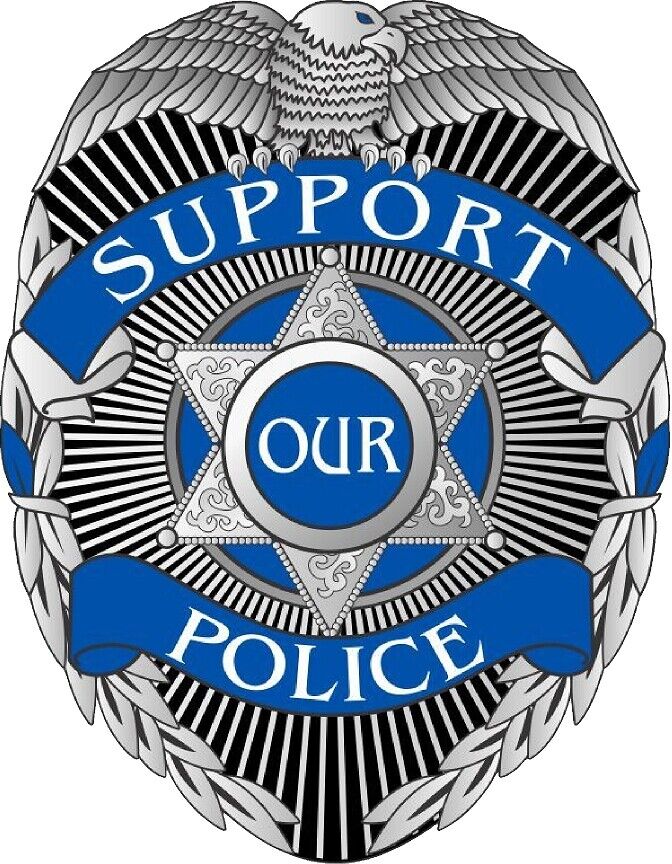 Support our Police Vinyl Decal Police Badge REFLECTIVE
