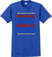 
              IF YOU ENJOY FREEDOM THANK A VETERAN, Veterans day Soldier USA Support T-Shirt
            