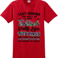 Crazy Tattooed Grandma T-Shirt - 12 color choices