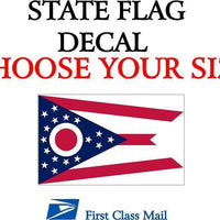 OHIO STATE FLAG, STICKER, DECAL, 5YR VINYL State Flag of Ohio