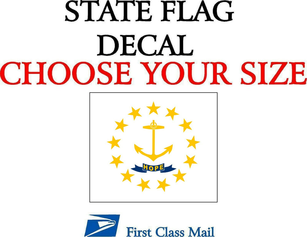 Rhode Island STATE FLAG, STICKER, DECAL, 5YR VINYL State Flag of Rhode Island