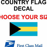 BAHAMAS COUNTRY FLAG, STICKER, DECAL, 5YR VINYL, Country flag of Bahamas