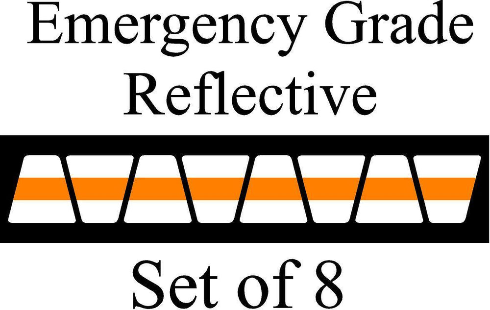 White  w/ Orange Stripe HELMET TETS TETRAHEDRONS HELMET STICKER  EMT REFLECTIVE