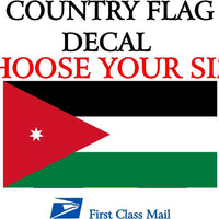 JORDANIAN COUNTRY FLAG, STICKER, DECAL, 5YR VINYL, STATE FLAG