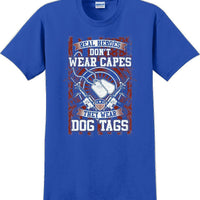 REAL HEROES DON'T WEAR CAPES, Veterans day Soldier USA Support T-Shirt