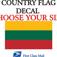 LITHUANIAN COUNTRY FLAG, STICKER, DECAL, 5YR VINYL, STATE FLAG