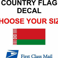 BELARUS COUNTRY FLAG, STICKER, DECAL, 5YR VINYL, Country Flag of Belarus