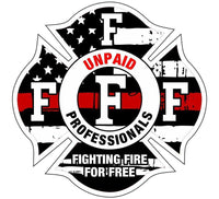 
              Maltese Cross Thin Red Line Tattered Flag Fighting Fire sticker Decal MC1
            