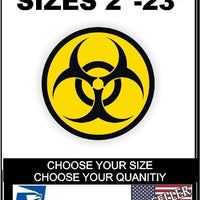 Biohazard Symbol Hard Hat Sticker, Helmet Label Decal Zombie CDC Disease Virus