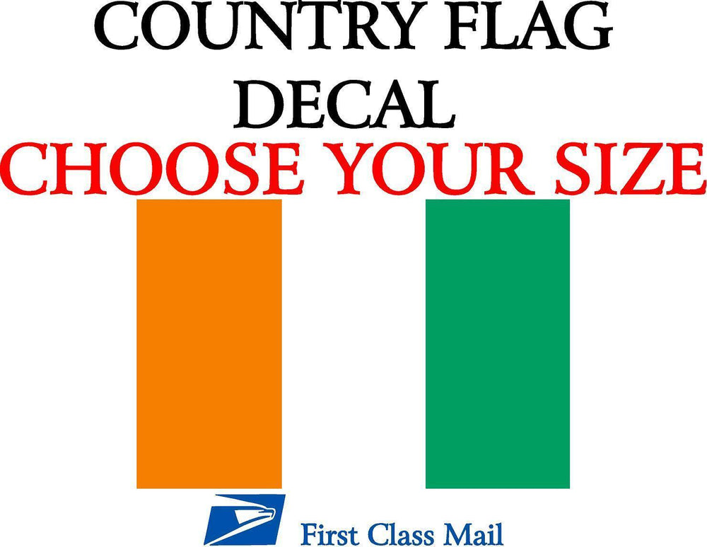 IVORY-COAST COUNTRY FLAG, STICKER, DECAL, 5YR VINYL, STATE FLAG