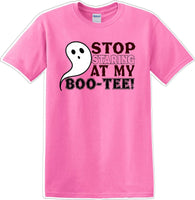 
              STOP STARING AT MY BOO-TEE - Halloween - Novelty T-shirt
            