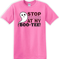STOP STARING AT MY BOO-TEE - Halloween - Novelty T-shirt