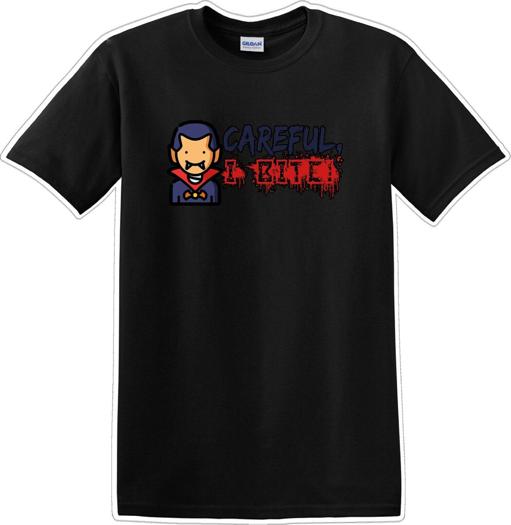 CAREFUL I BITE - Halloween - Novelty T-shirt
