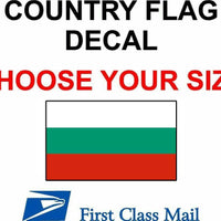 BULGARIA COUNTRY FLAG, STICKER, DECAL, 5YR VINYL, Country Flag of Bulgaria
