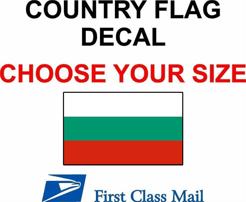 BULGARIA COUNTRY FLAG, STICKER, DECAL, 5YR VINYL, Country Flag of Bulgaria