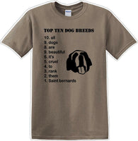 
              TOP TEN DOG BREEDS-SAINT BERNARD - Dog- Novelty T-shirt
            