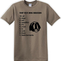 TOP TEN DOG BREEDS-SAINT BERNARD - Dog- Novelty T-shirt