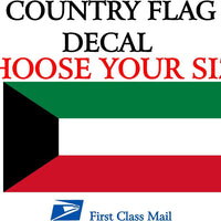 KUWAITI COUNTRY FLAG, STICKER, DECAL, 5YR VINYL, STATE FLAG
