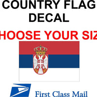 SERBIAN COUNTRY FLAG, STICKER, DECAL, 5YR VINYL, STATE FLAG
