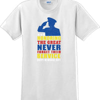 HONORING THE GREAT NEVER FORGET, Veterans day Soldier USA Support T-Shirt