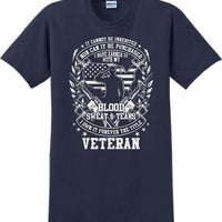 Blood Sweat and Tears, Veterans day Soldier USA Support T-Shirt