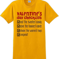 Valentine's Day Checklist  - Valentine's Day Shirts - V-Day shirts