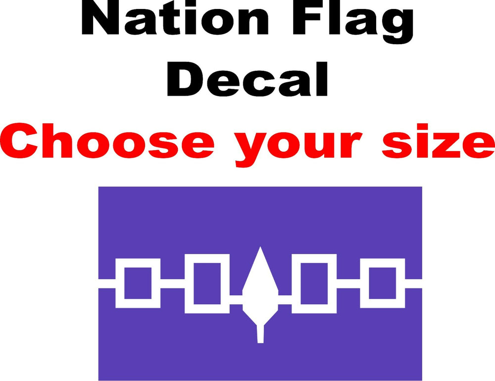 Flag of the Iroquois Confederacy, STICKER, DECAL, 5YR VINYL Hiawatha wampum belt