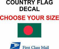 
              BANGLADESH COUNTRY FLAG, STICKER, DECAL, 5YR VINYL, COUNTRY FLAG
            