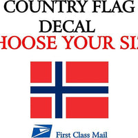 NORWEGIAN COUNTRY FLAG, STICKER, DECAL, 5YR VINYL, STATE FLAG