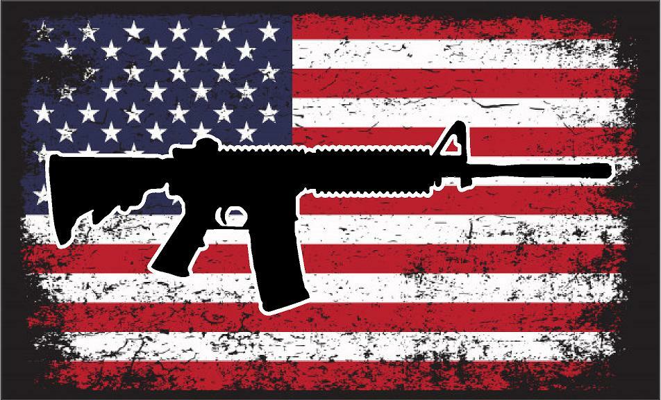 AR15 USA FLAG, STICKER, DECAL, 5YR VINYL, AR15 Grunge USA Flag TS