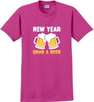 
              New Year Grab a beer - New Years Shirt -12 color choices
            