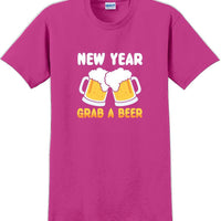 New Year Grab a beer - New Years Shirt -12 color choices
