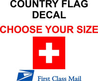 
              SWISS COUNTRY FLAG, STICKER, DECAL, 5YR VINYL, Country Flag of Switzerland
            