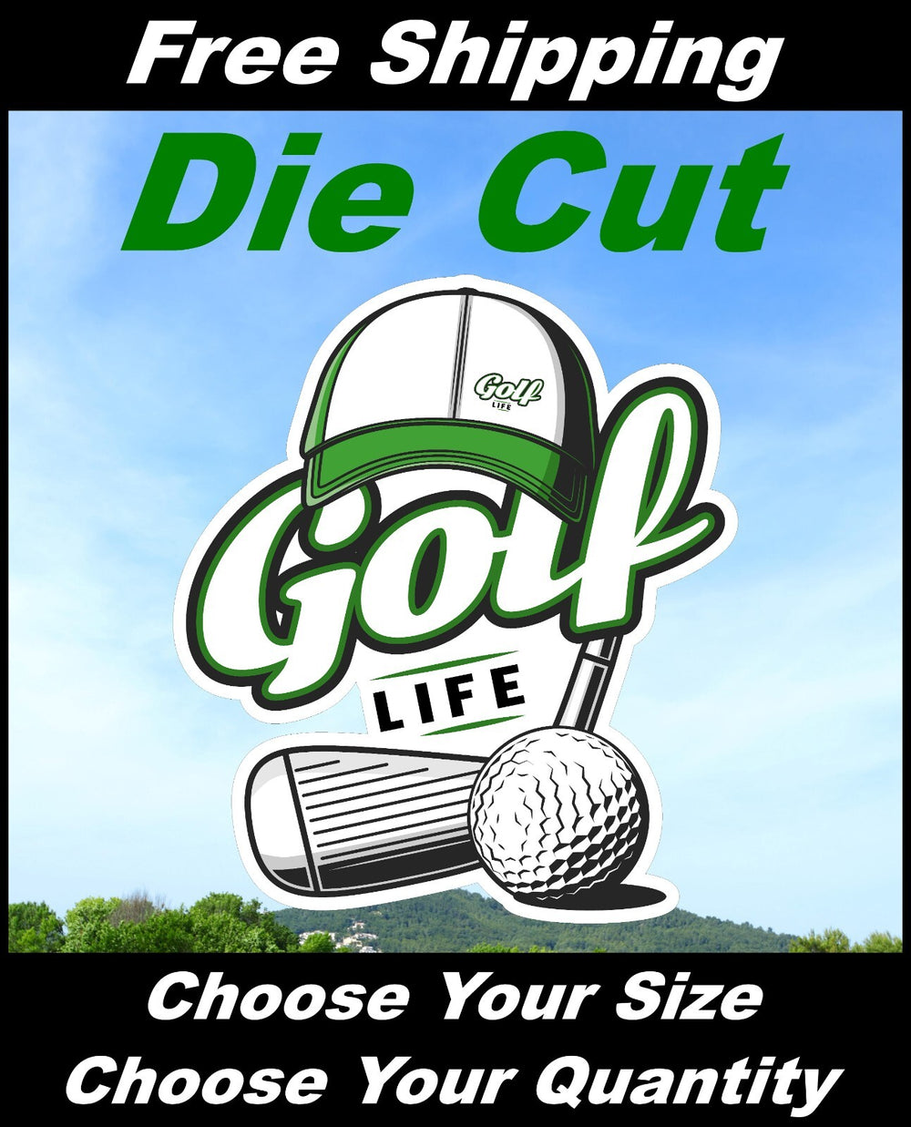 Golf Life Decal for car and truck back/side Window and Bumper sticker High Def.