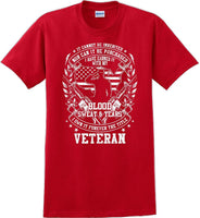 
              Blood Sweat and Tears, Veterans day Soldier USA Support T-Shirt
            