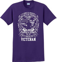 
              Blood Sweat and Tears, Veterans day Soldier USA Support T-Shirt
            