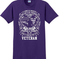 Blood Sweat and Tears, Veterans day Soldier USA Support T-Shirt
