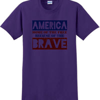 HOME OF THE FREE, BECAUSE OF BRAVE Veterans day Soldier USA Support T-Shirt