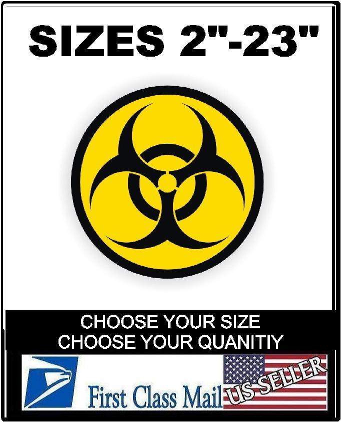 Biohazard Symbol Hard Hat Sticker, Helmet Label Decal Zombie CDC Disease Virus