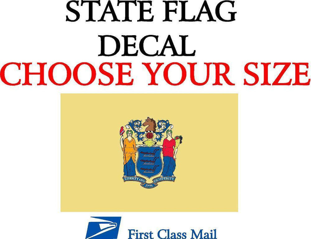 NEW JERSEY STATE FLAG, STICKER, DECAL, 5YR VINYL State Flag of New Jersey