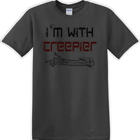 I'M WITH CREEPIER POINTING RIGHT - Halloween - Novelty T-shirt