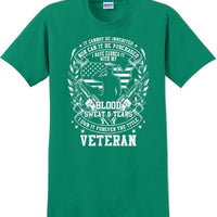 Blood Sweat and Tears, Veterans day Soldier USA Support T-Shirt