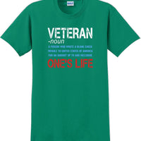 VETERAN NOUN, ONES LIFE, Veterans day Soldier USA Support T-Shirt