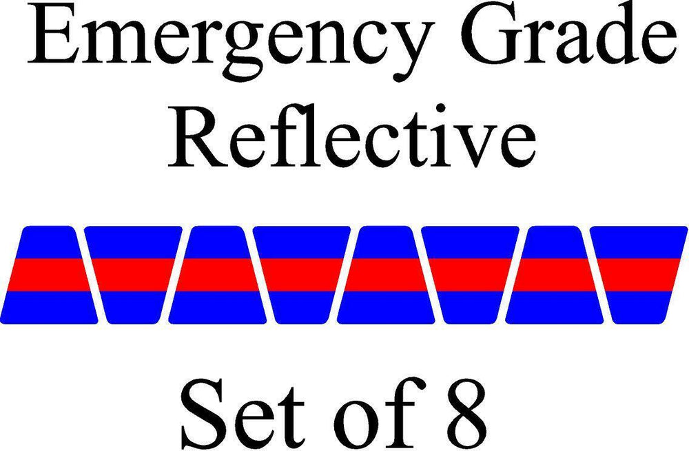Blue w/ Red Stripe HELMET TETS TETRAHEDRONS HELMET STICKER  EMT REFLECTIVE