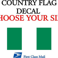 NIGERIAN COUNTRY FLAG, STICKER, DECAL, 5YR VINYL, STATE FLAG