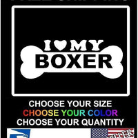 I LOVE MY BOXER Sticker Dog Bone Puppy Breed Vinyl Decal 6yr